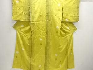 絞り刺し子水玉模様手織り紬着物